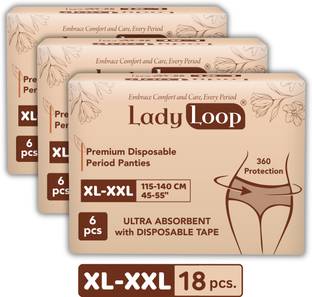 Lady loop overnight Disposable Period Panties for Women, XL-XXL Super Absorbent Sanitary Pad