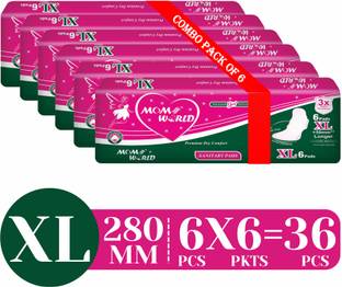 Moms World Sanitary Pads For Women- XL | Prevents Leakage | Quick Absorption, Combo Pack Sanitary Pad