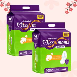 MISS N MOMS Extra Soft XXXL Sanitary Pads 320mm | Pack of 80 | Heavy Flow Leak Protection Sanitary Pad