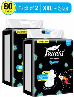 Femiss Extra dry feel overnight sanitary pads(XXXL-80 Pcs) Pack-2 Sanitary Pad