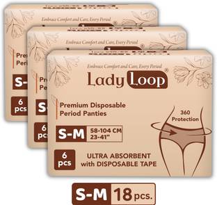 Lady loop overnight Disposable Period Panties for Women, S-M Super Absorbent Sanitary Pad