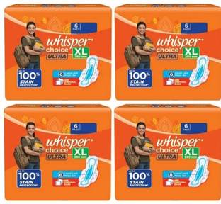 Whisper Choice Ultra Sanitary Pads Large Size - 6×4 Piece Sanitary Pad