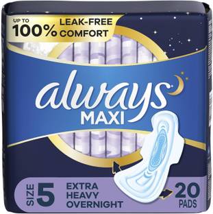 Always Extra Heavy Overnight Maxi Pads with Flexi-Wings, 20 Count Sanitary Pad