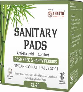 CHESTA FORMULATION Anti Bacterial+Comfort Sanitary Pads-Pack Of 1,20 Pads - XL-280mm Sanitary Pad
