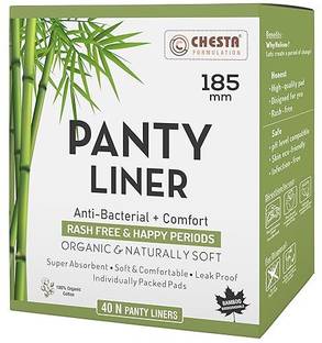 CHESTA FORMULATION Anti Bacterial+Comfort Panty Liners For Women 100% Cotton Organic Pantyliner