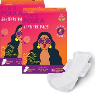 PINQ POLKA Polka Premium XXL | Ultra Thin Sanitary Pads, For Night and Heavy Flow with Biodegradable packaging Sanitary Pad Sanitary Pad