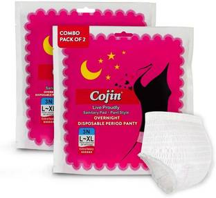 Cojin Disposable sanitary panties for overnight use Combo of 2 (6 Nos.) Sanitary Pad