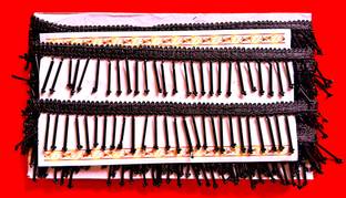 Pachrangi now beautiful look glass tube latkan val moti nana mix pati black 3 meter 4cm Lace Saree Falls