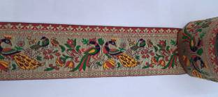 Varni Jekard Fancy Latest Designer 3 inch Size 9 MTR Multi color Laces and Borders Lace Reel