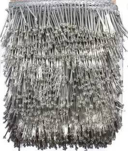 KRIVITY Latkan Lace Silver Lace Saree Falls