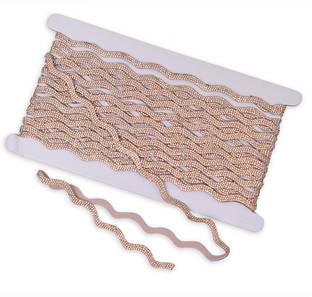 Embroiderymaterial ZigZag Crystal Trim Lace – Gold Rhinestone Glue-On Lace, 5MM x 4.5M Lace Reel