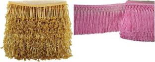 KRIVITY lace border combo pack of 2 piece 4 meter multicolor total 8 meter,Border No-66 Lace Saree Falls