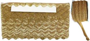 KRIVITY lace border combo pack of 2 piece 4 meter multicolor total 8 meter,Border No-61 Lace Saree Falls