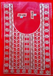 Pachrangi Embroidered Neck.Gala Dress Throat 1 PS with Sequin Net Fabric 22cm+35cm Net Saree Falls