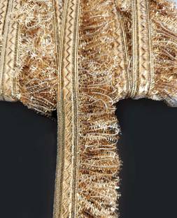 Mezin 1.25 Inch (Gold) Fulzar Fringe Tassel Lace for Bridal Dupata Lehenga Saree Lace Saree Falls