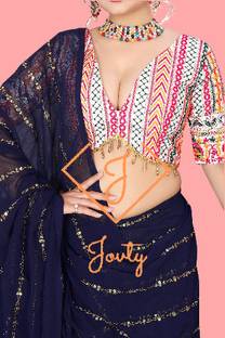 JOVTY Embellished Bollywood Georgette Saree