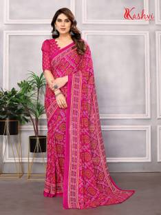 Paisley, Printed Bandhani Georgette Saree