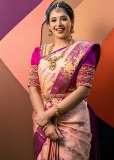 HouseOfCommon Woven Kanjivaram Pure Silk, Art Silk Saree