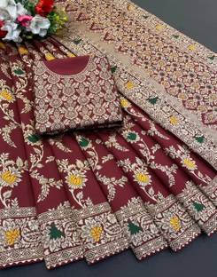 Shree Fashion Printed Banarasi Cotton Blend Saree