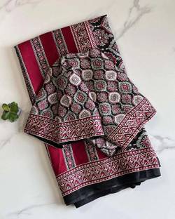 BADE SUHANE Printed Kanjivaram Crepe Saree