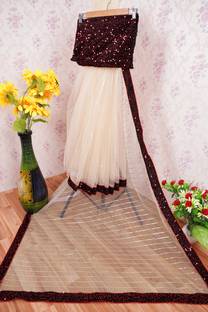 R R B RETAIL Net/Lace Striped Multi-purpose Fabric