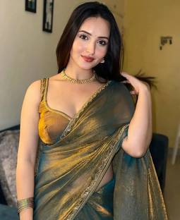 BRAHMSHAKTI Embellished Bollywood Tissue, Pure Silk Saree