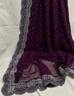 BHIKS RR Embellished Bollywood Chiffon Saree