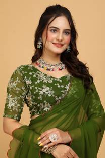 K 5 FASHION Embroidered Bollywood Georgette Saree