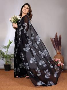 VJ FASHION Floral Print Daily Wear Georgette Saree