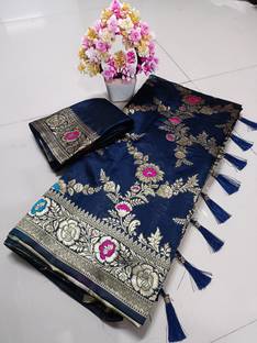 Spensen Enterprise Woven Kanjivaram Jacquard Saree