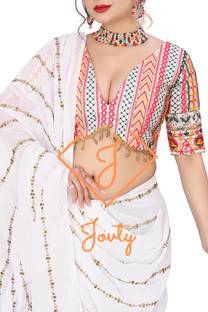 JOVTY Embellished Bollywood Georgette Saree