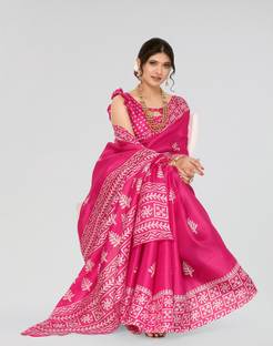 Nirvaan Printed Bollywood Art Silk Saree