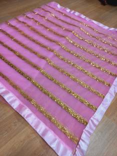 YESHU ENTERPRISE Striped, Embroidered, Checkered Bollywood Net Saree