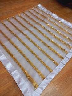 YESHU ENTERPRISE Striped, Embroidered, Checkered Bollywood Net Saree