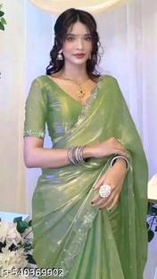 PRISHA Self Design Bollywood Organza Saree
