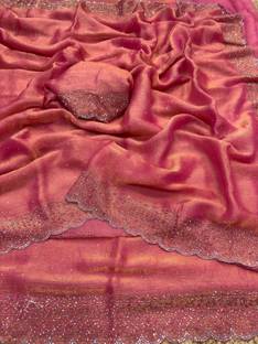 Clothestic Embellished Bollywood Chiffon, Pure Silk Saree