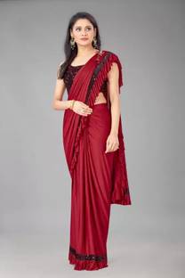 PANETAR Printed Bollywood Silk Blend Saree