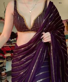 PD CLOTH VILLA Embroidered Bollywood Georgette Saree