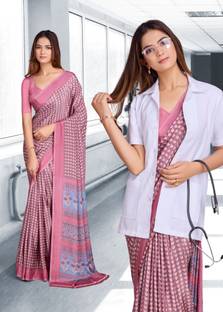 Veer Vision Printed, Floral Print Bollywood Crepe, Pure Silk Saree