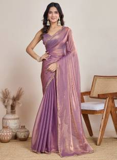 LOROFY Embellished Bollywood Tissue, Silk Blend Saree