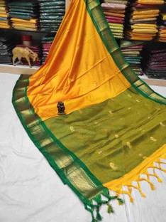 NST5 Woven Kanjivaram Cotton Silk, Organza Saree
