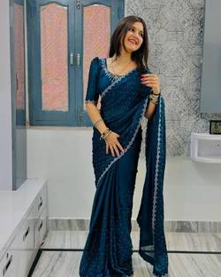 Jiyan Fashion Retail Embellished Bollywood Chiffon Saree