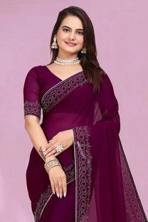 SHELDROM MART Embellished Bollywood Georgette Saree