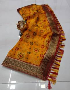 SHIV COLLECTION Printed Bandhani Georgette Saree