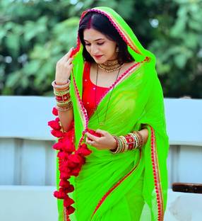 Labheshwari Embellished, Embroidered Daily Wear Georgette Saree
