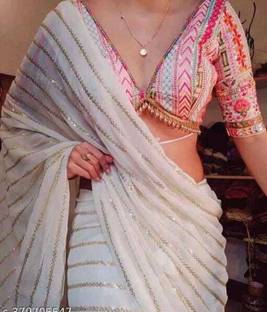 watay Embroidered Bollywood Georgette Saree