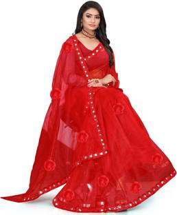 Jufilox Embroidered Daily Wear Net Saree