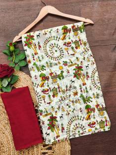 Anand Sarees Paisley, Animal Print Daily Wear Georgette Saree