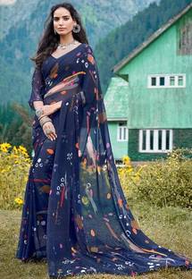 YASHIKA Floral Print Daily Wear Georgette Saree