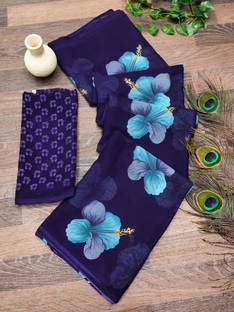 Anand Sarees Floral Print Daily Wear Georgette Saree